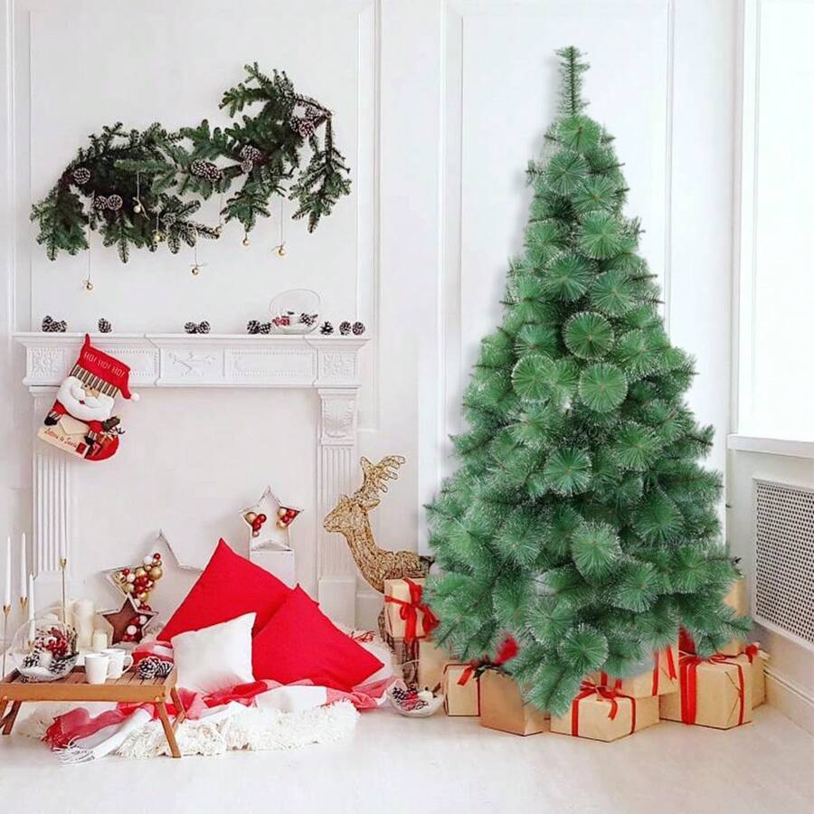 Árbol De Navidad Verde Del Copo De Nieve Los 210CM Con La Base Metálica