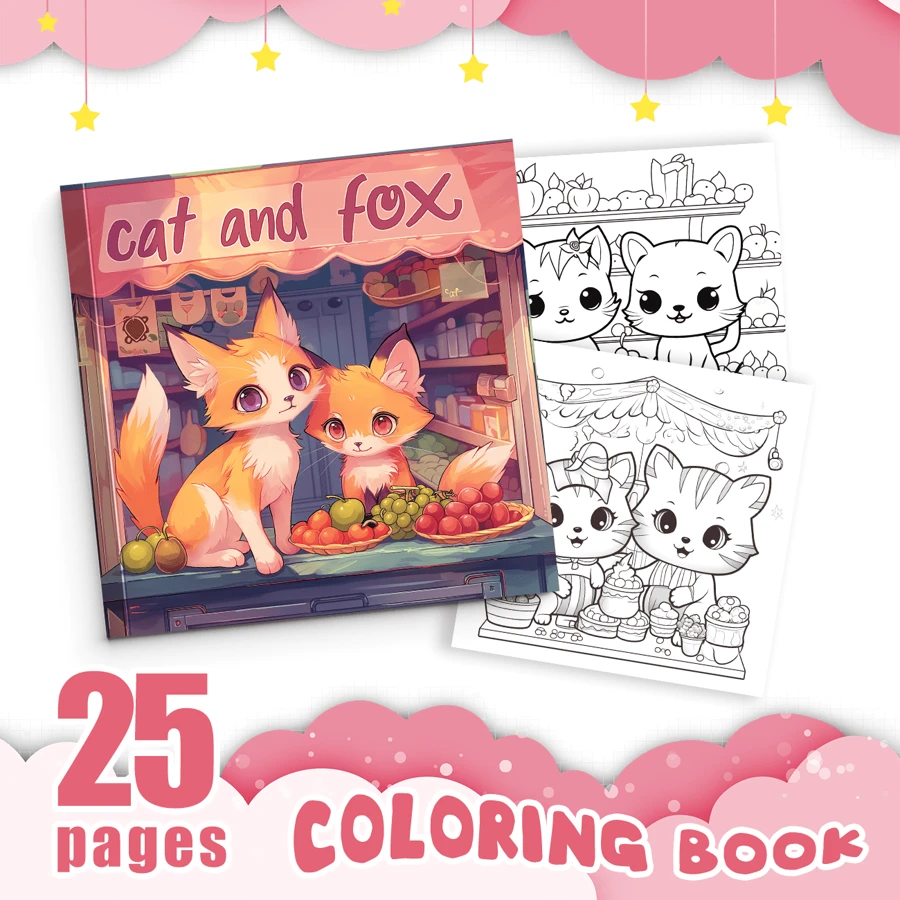 1 PC Deluxe Comfort Coloring Book, Small Animal Theme, 25 Thick Pages, Unique Cover Design, Relax & Emotional Release Artwork | Ideal Gift For Valentine's, Christmas, New Year, Anniversaries, Birthdays & More,Suitable As A Gift For Children To Learn Painting