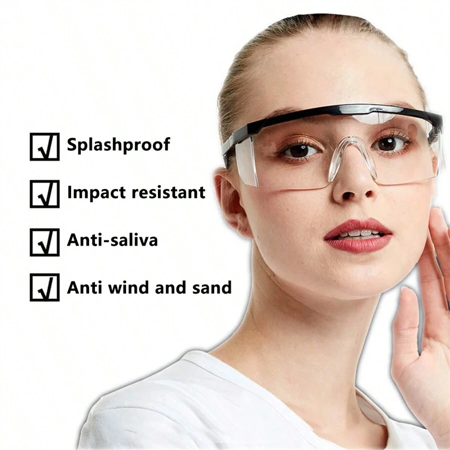 Anti-Spritz Augenschutz Arbeitsschutzbrillen, windabweisend, staubdicht, Schutzbrille mit optischem Linsenrahmen, Radfahrerbrillen