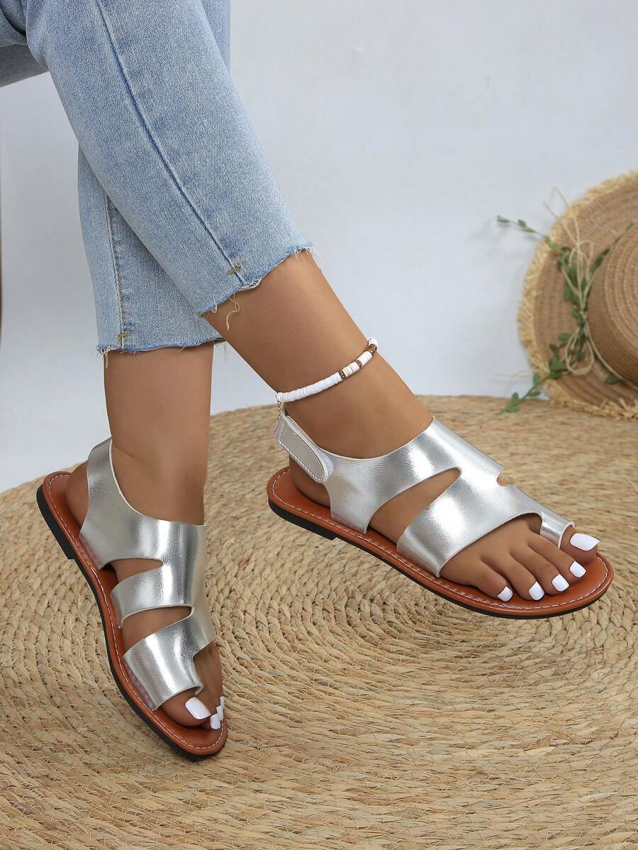 Women's Fashion Split-Toe Sandals, Soft Comfortable Non-Slip, Suitable For Outdoor, Beach, And Home Wear, Flat Design