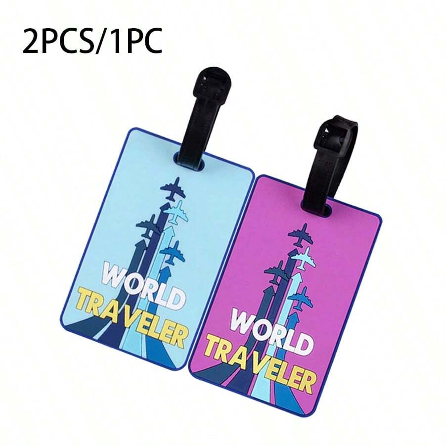 2pcs/1pc Fashion Simple Travel Essential Luggage Tag, Travel Accessories Suitcase ID Address Holder Boarding Pass Portable Tag Card Holder Suitcase Tag For Travel Flying College For Luggage For School Bag Anti-Lost Waterproof Double-Sided Privacy Protection