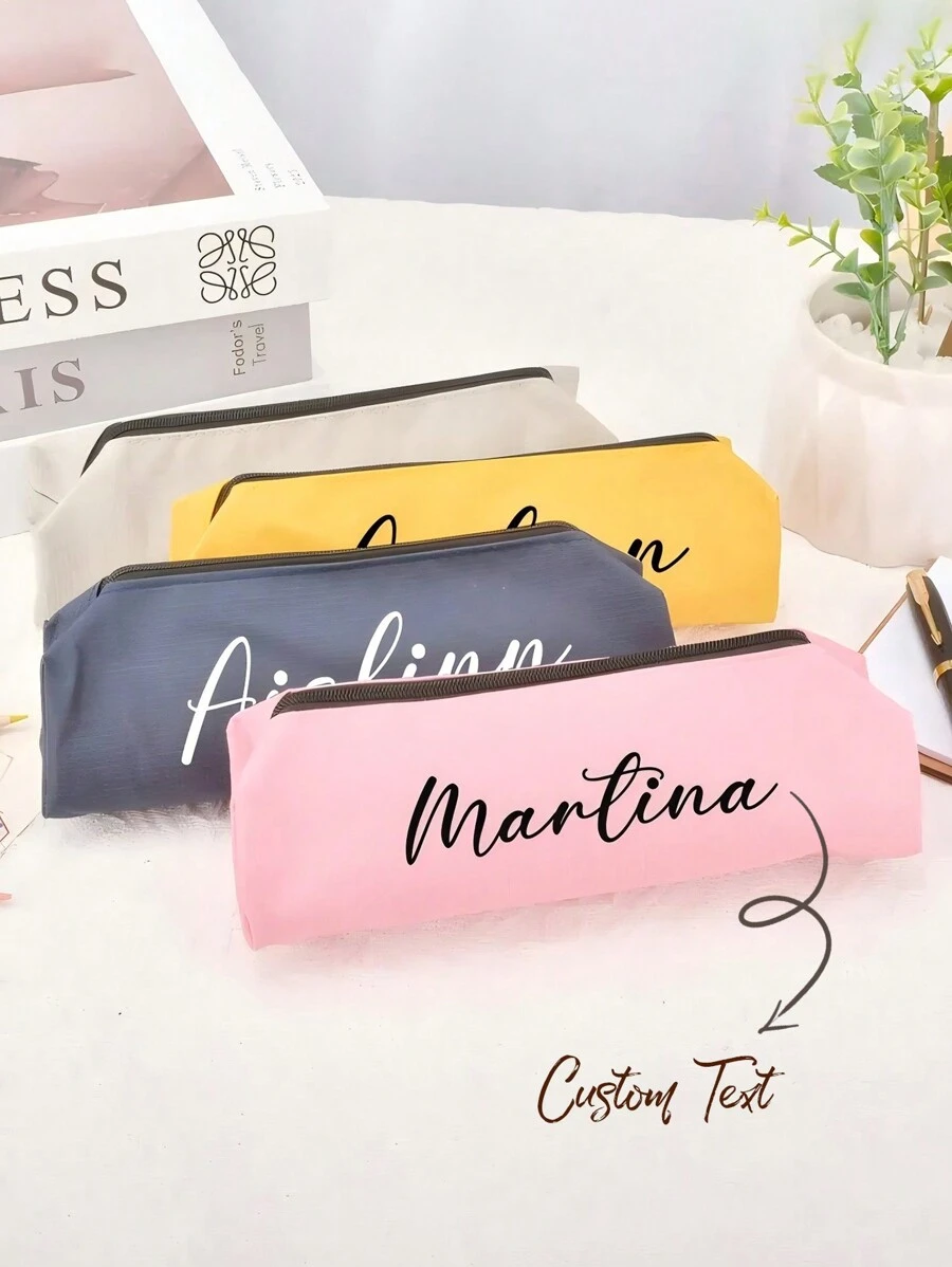 Bolsa de lápices personalizada y sencilla, estuche de lápices personalizado de gran capacidad, caja de papelería portátil, soporte para brochas de maquillaje, regalo personalizado de vuelta al colegio, multifuncional, compacto, sellado, reutilizable, colorido, lindo, vintage, dibujos animados, kawaii, personalizado, único, para trabajadores, clientes, estudiantes, para negocios/trabajo/oficina, para la escuela, útiles escolares, vuelta al colegio, para la oficina, para la escuela, para el aula, para regalos de maestros, para la universidad, para colegas, para dormitorios, para maestros, para niños y niñas, para adolescentes, estudiantes de secundaria inferior, estudiantes de secundaria superior, estudiantes universitarios, estudiantes universitarios, principiantes, de segundo año, estudiantes de primer y segundo año
