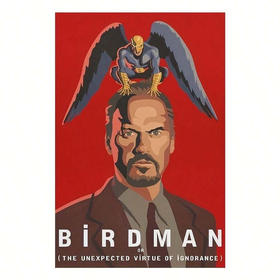 1 Pc BirdMan Movie Poster Wooden Framed Canvas Painting Thickness 2.25cm/0.9inch High Quality Wall Art Prints Poster Direct Hanging Wall Picture Decor For Home Gifts, Gift,Living Room, Bathroom, Bedroom, Kitchen