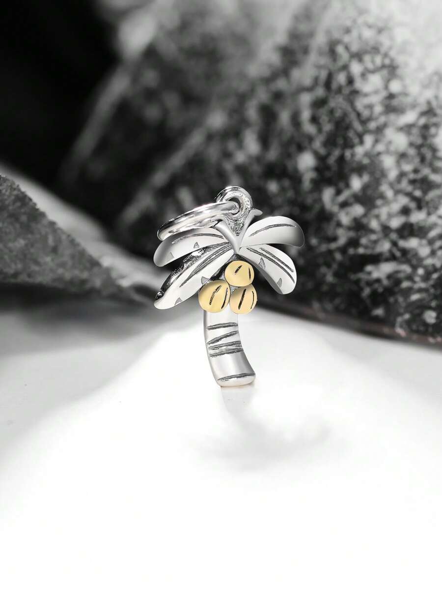 1pc Simple Unique 925 Sterling Silver Tropical Palm Tree Charm DIY Pendant Women Fine Jewelry Gift