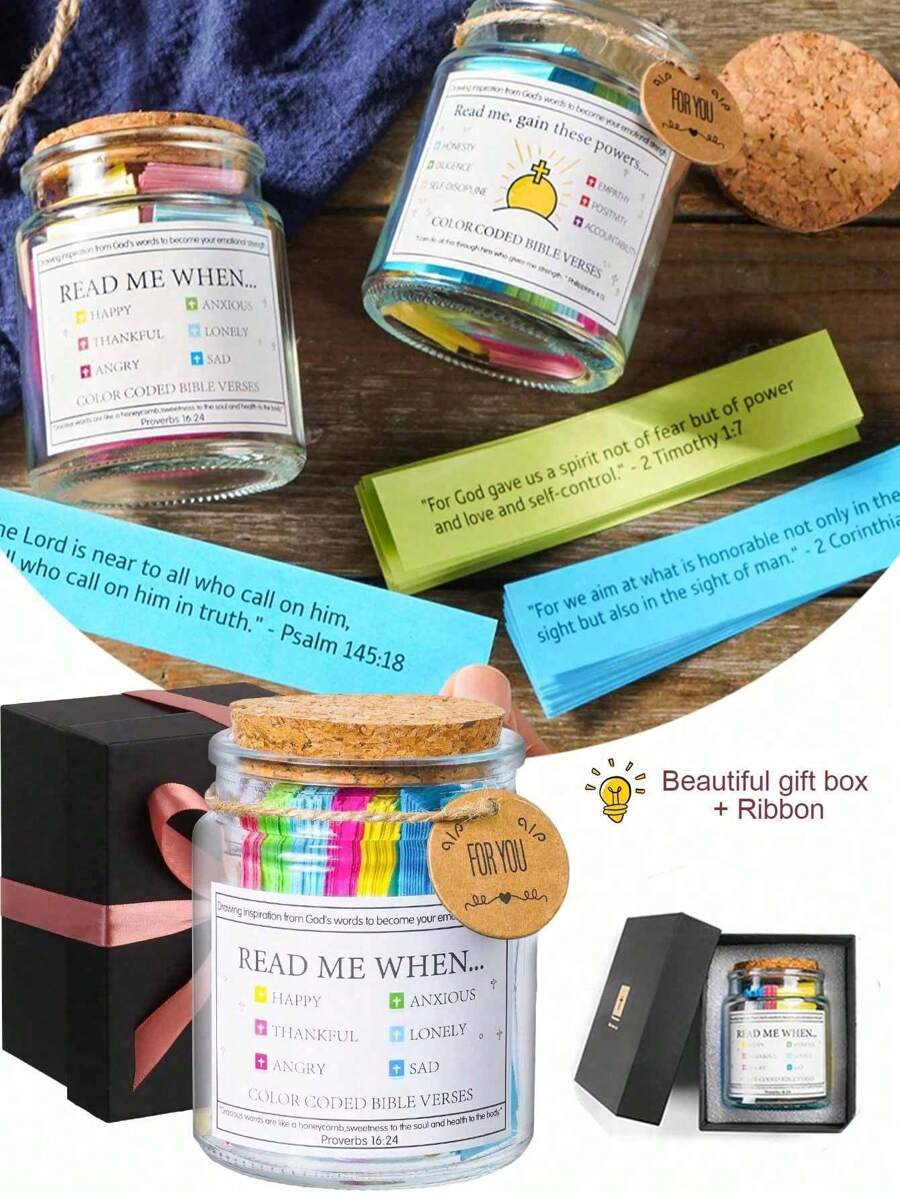Frasco de la esperanza, léeme como un versículo bíblico, frasco de emociones y sentimientos, regalo del Día de la Madre, frasco de inspiración diaria de oraciones y escrituras, regalo cristiano para mujeres