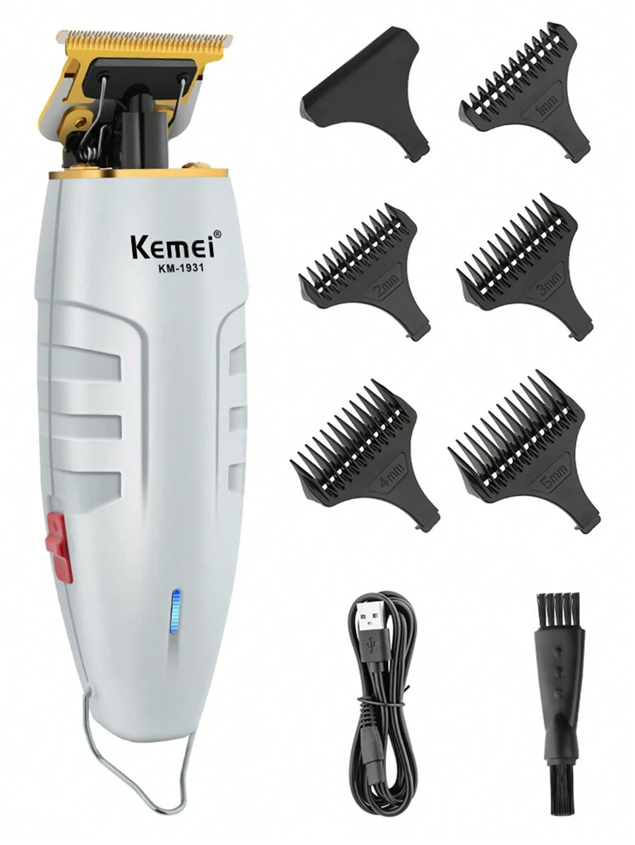 HIENA 1 pieza Cortadora de cabello eléctrica para hombres con cabezal de corte de 0 mm, compacta y conveniente, recargable por USB, cortadora eléctrica con empuje de moda, conveniente y rápida para uso diario
