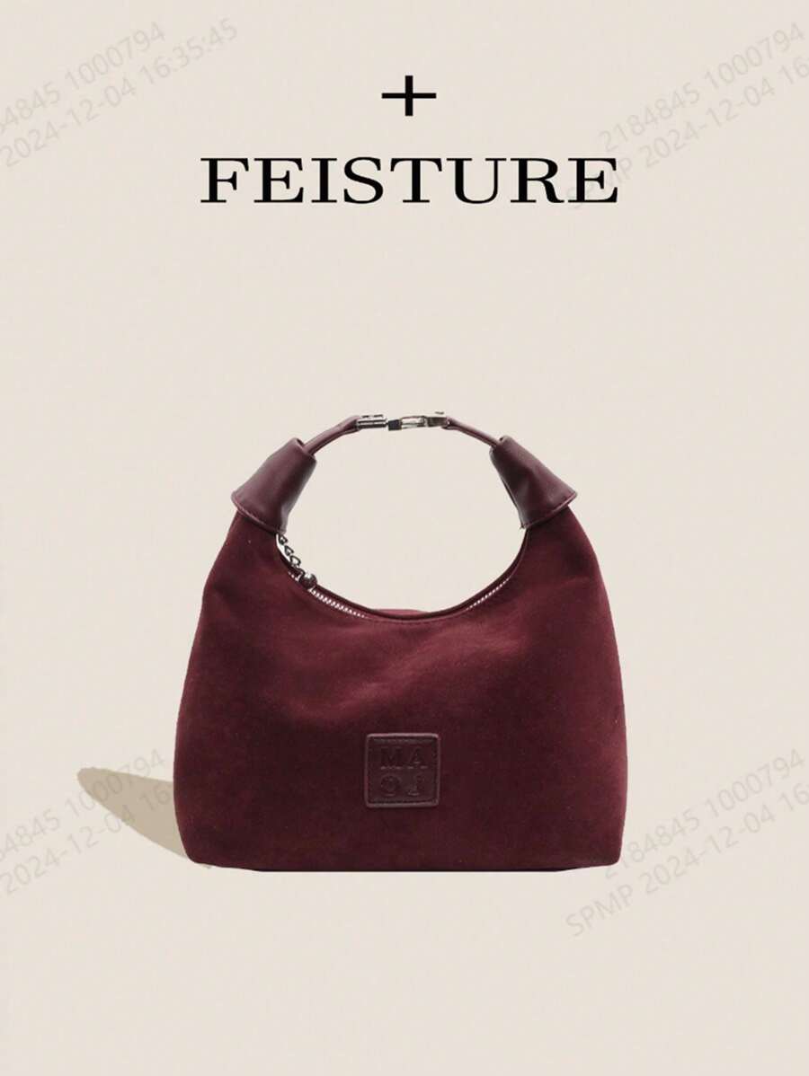 1pc FEISTURE Mildew Resistant Matte Handbag, Crescent Tote Bag Suitable For Girls, Ladies, College Students, Young Office Workers For Work, Business, Commuting, School