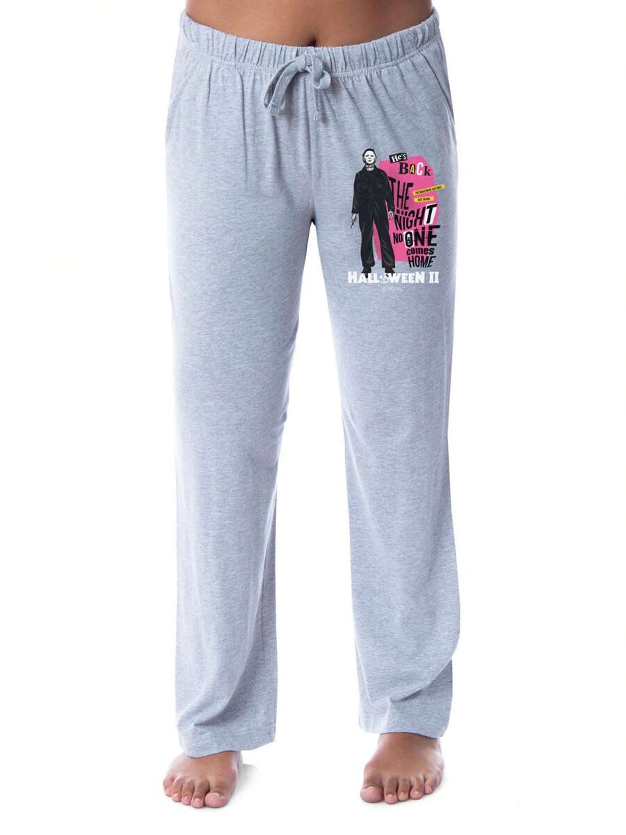 Universal Halloween II Womens' Film Movie Logo Michael Myers Sleep Pajama Pants