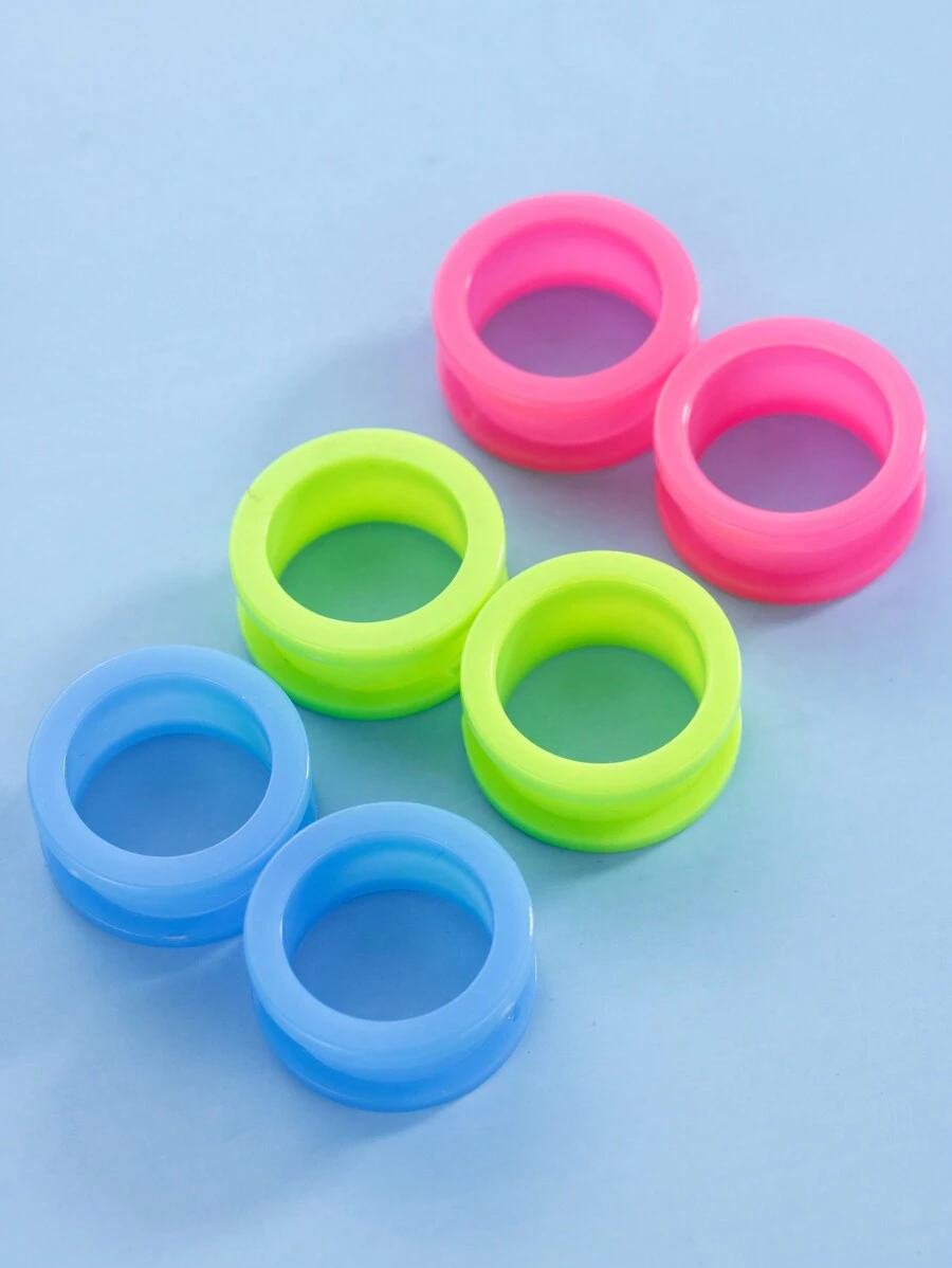 Fashion Body Jewelry Acrylic Pinkycolor Ear Gauges Y2K Jewelry Screw Ear Plugs Unisex Piercing Jewelry Suitable For Wearing Or As A Gift