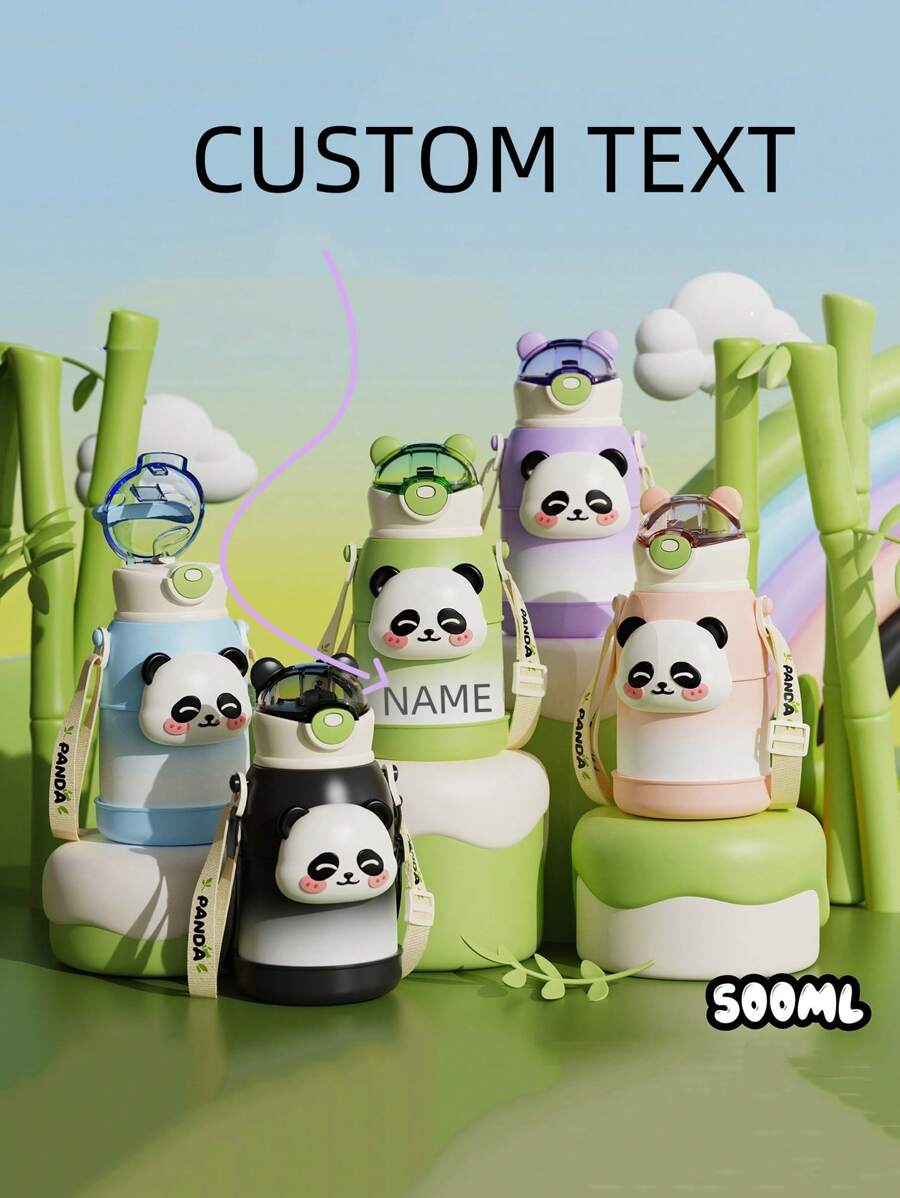 Custom New Fashionable Portable Children's Insulated Cup Cartoon Thermal Bottle Student Strap 316 Stainless Steel Straw Water Bottle,Multi-Functional,Ornamental,Letter,Solid Color,Exquisite,Colorful,Cute,Adorable,Casual,Custom,Personalised,Unique,Customized,Baby Gifts,Ideal Gifts For Him,Ideal Gifts For Her,Son,Daughter