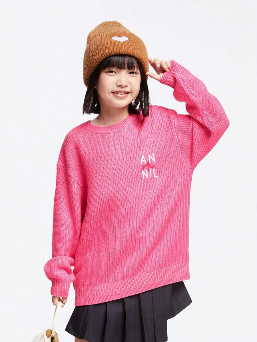Annil Suéteres de punto para niños y niñas en ropa infantil, elásticos, holgados, de moda, de dos tonos, cálidos para el invierno.