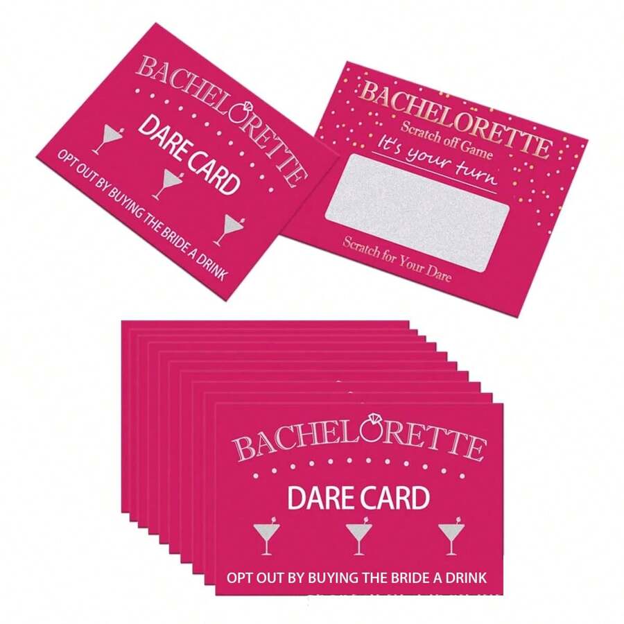 20 piezas Cartas del juego de retos para despedida de soltera, tarjetas de lotería para rascar DIY de fiesta individual creativa para vacaciones, nupcial, celebración de boda