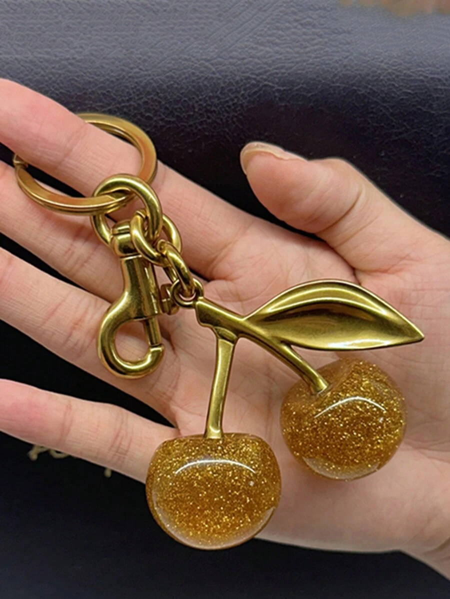 1pc Cherry Charm Accessory Women's Bag Or Keychain Pendant Cherry Adornment Individualized Bag Decoration For Women Valentines Gift Souvenir Car Accessories Bag Charm Backpack For School