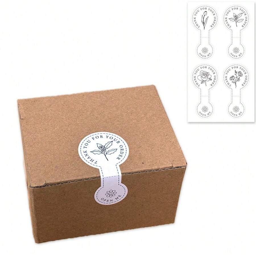 100 Stück Mini asymmetrische rechteckige Rose Siegelaufkleber Geschenkverpackung Box Dekorative Etiketten Dankeschön Aufkleber
