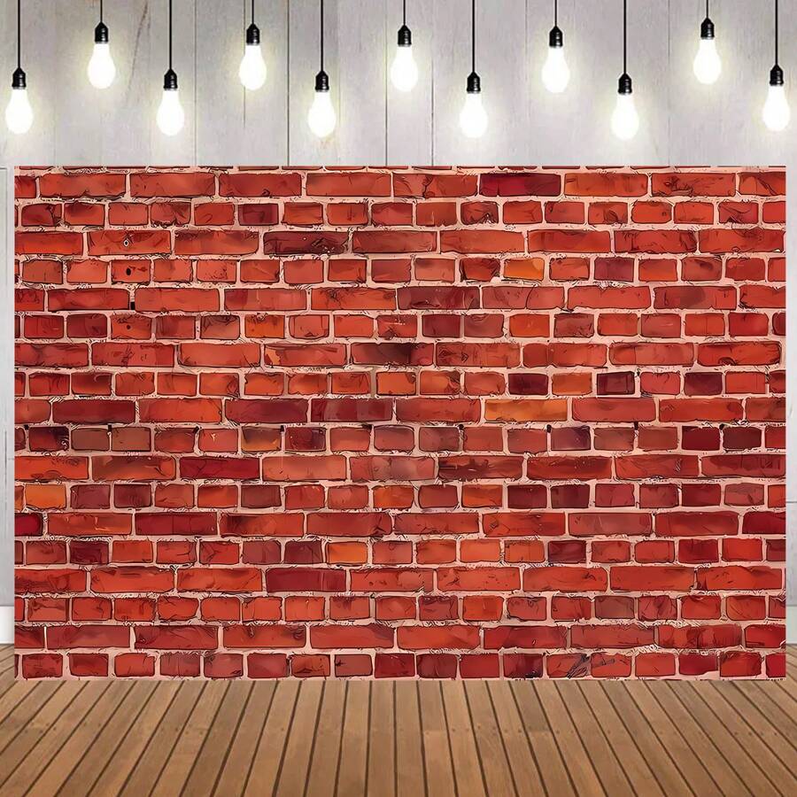 1 pezzo Sfondo fotografico in tessuto con muro di mattoni rossi per feste, decorazioni per doccia, compleanni, matrimoni, lauree, torte di compleanno, accessori per studio, dimensioni 82,7*59,1/59,1*39,4/39,4*29,5 pollici