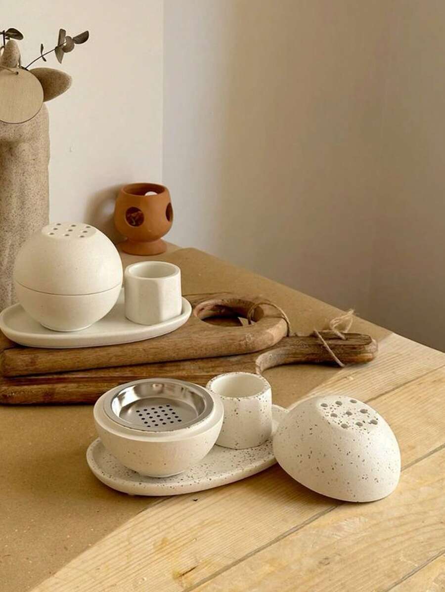 3PCS/Set Spherical Incense Burner Silicone Mold DIY Round Aromatherapy Candle Cup Gypsum Molds Home Decoration Storage Box Ornament Epoxy Resin Mould