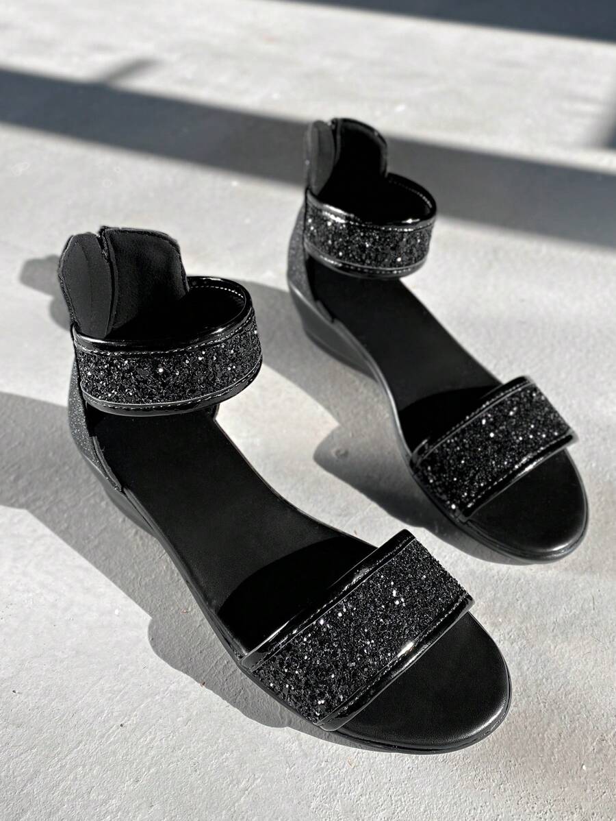 Women's Fashion Wedge Sandals, Open Toe Platform Mid Heel, Versatile Non-Slip Thick Bottom