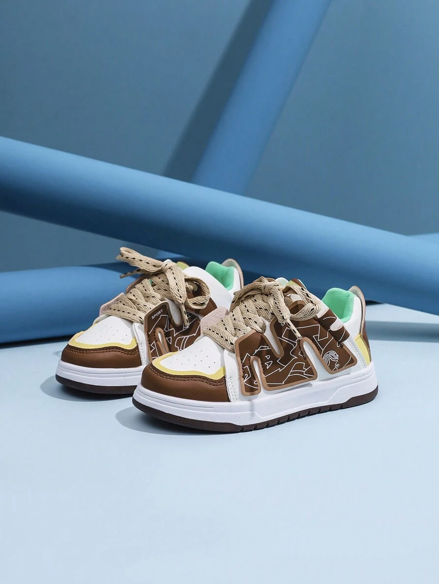 Primavera/Outono Novos Sapatos de Skate de Cano Baixo para Crianças, Tênis Esportivos Casuais da Moda para Meninos e Meninas, Antiderrapantes e Duráveis