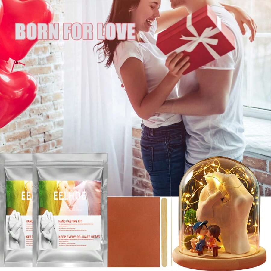 Create A Unique Souvenir - To Give And The Perfect Gift For Couples And Families - Anniversaries, New Years, Valentine's Day Gifts With Our 3D DIY Plaster Statue Hand Cast Kit