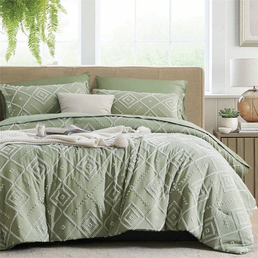 7-Piece Cozy Cut Flower Comforter Sets Queen - Soft Microfiber, Lightweight, Breathable - Twin/Full/Queen/King Summer Bedding Set, And Bed In A Bag, Suitable For All Seasons, Comes With Comforter, Flat Sheet, Fitted Sheet And Pillowcases, Ideal Gift
