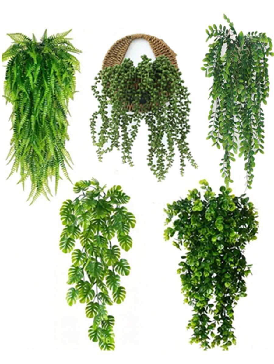 1 Bundle Artificial UV Resistant Greenery, Fake Decorative Flowers, Leaves, Tropical Foliage, Suitable For Wedding, Garden, Patio, Window Box, Farmhouse Decor, Green Fake Plants, Valentine's Day Party Decoration, Valentine's Day, Gift Gifts Birthday Graduation,Garden Decor,Outdoor Plant,Gardening,Fake Flowers