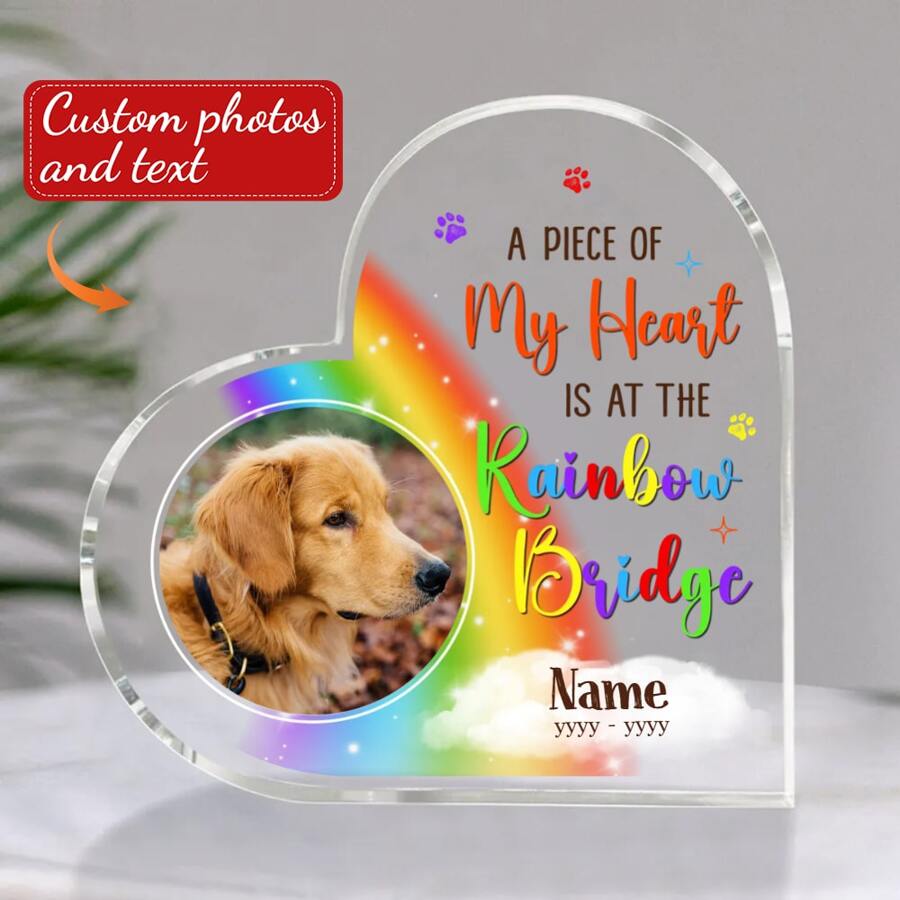 You Smiled With Your Eyes Custom Dog Acrylic Plaque, Personalized Heart Shaped Deceased Pet Plaque, Pet Memorial Gifts,Four Patterns To Choose From
