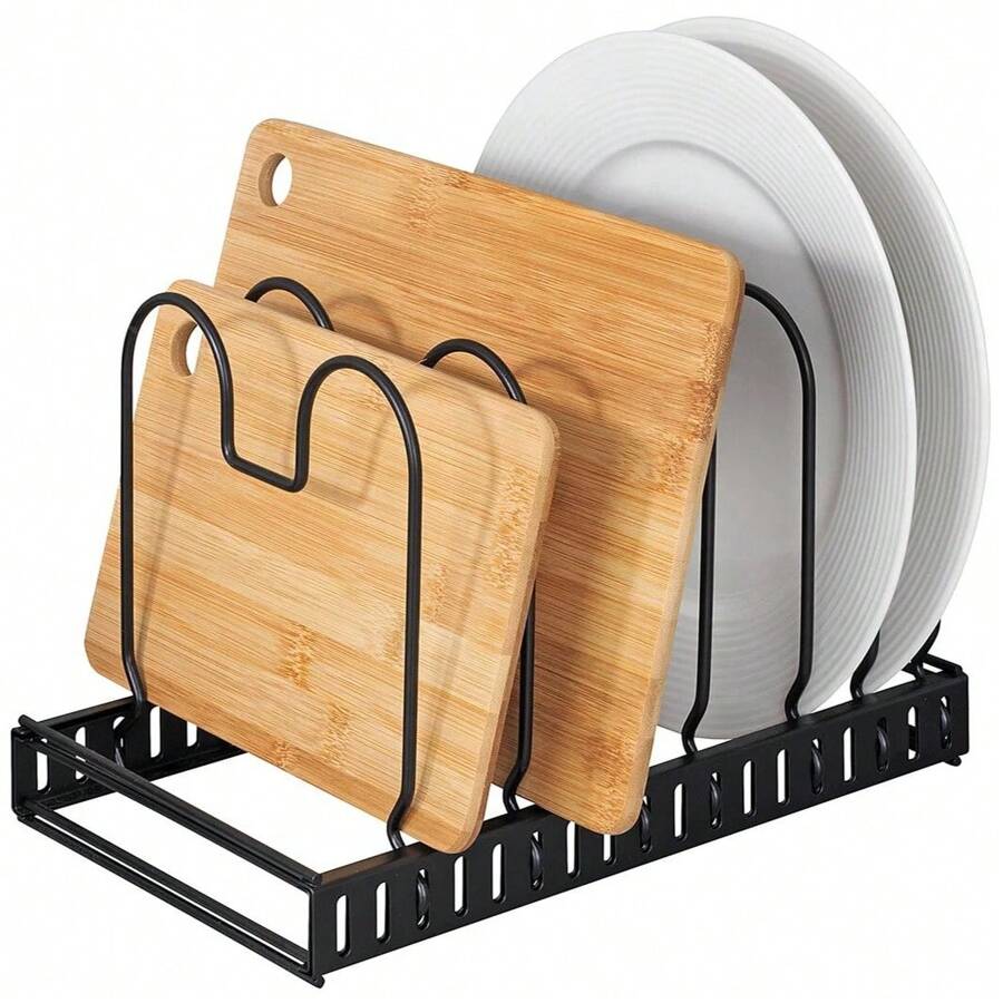Support de casserole rétractable, support de planche à découper, support de couvercle de casserole de comptoir de cuisine, égouttoir à vaisselle, support de rangement de casseroles 1 pièce