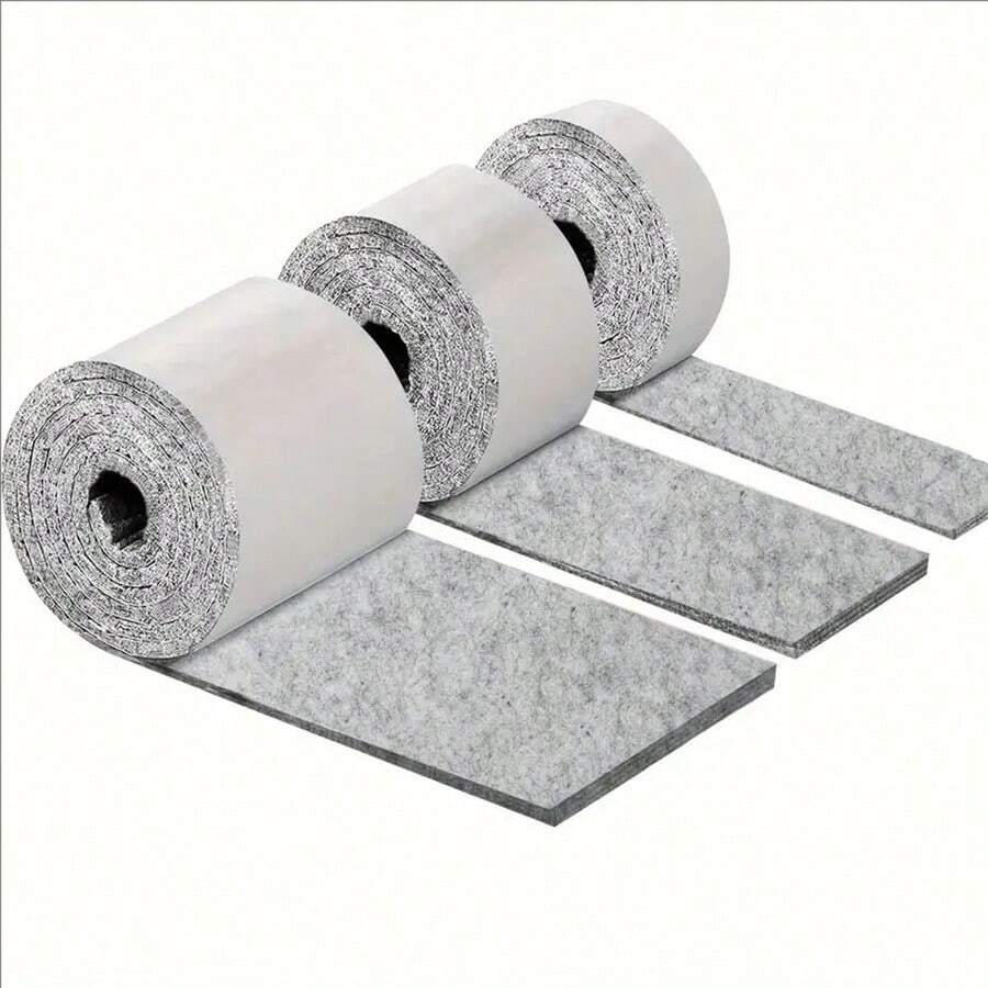 Rolo de 3 peças de almofadas de feltro autoadesivas para móveis, almofadas protetoras multiuso para piso de madeira dura, para armário, mesa, cadeiras, artesanato - acabamento durável anti-riscos para outros materiais, tipo com face de metal