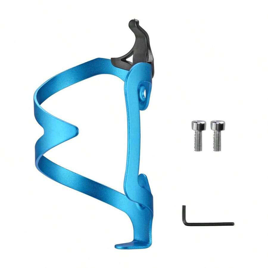 ROCKBROS Portabotellas ROCKBROS, portabotellas ligero de aleación de aluminio para bicicleta de montaña, portavasos para bicicleta de carretera, negro/azul, 1 pieza