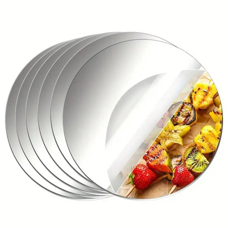 4 Pieces Of Acrylic Circular Self-Adhesive Mirror Stickers, Perfect For Bathroom, Dormitory, Bedroom, Living Room, Staircase Wall Stickers, Wall Background Decorative Mirrors. Gifts Birthday Graduation Personalised Stickers