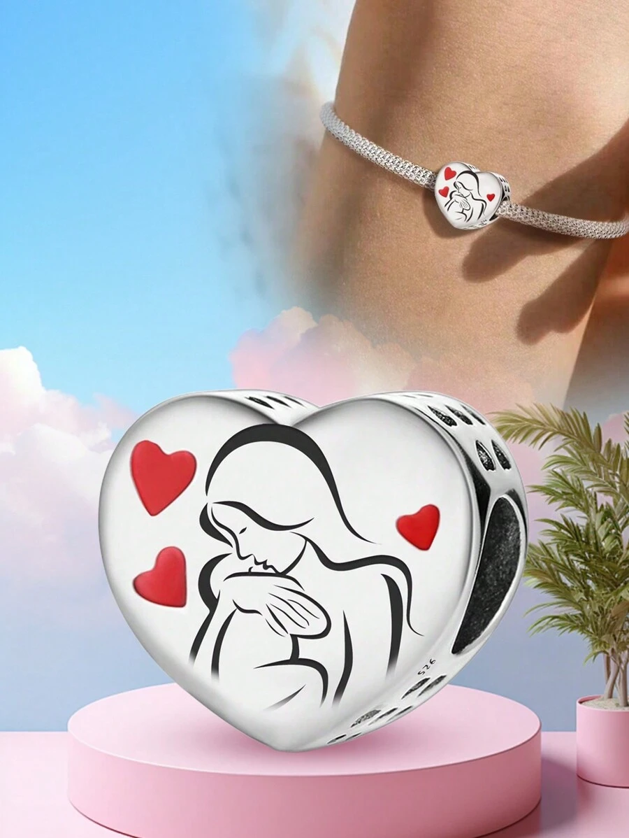 1Pc 925 Sterling Silver Fashionable Real Zirconia Lucky Charm Bead For Women Fit Bracelets Bangles DIY Jewelry Girlfriend Gift Fine Ladies Jewellery