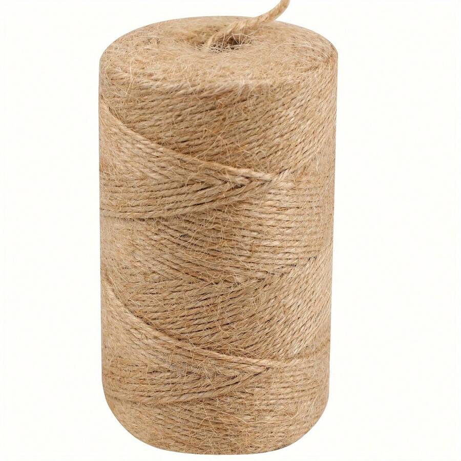 1 pièce, 100 mètres de corde de jute naturelle - convient pour le jardinage, l'artisanat DIY, la décoration d'art, l'emballage de cadeaux, l'emballage, les arts et la décoration de mariage fins rubans