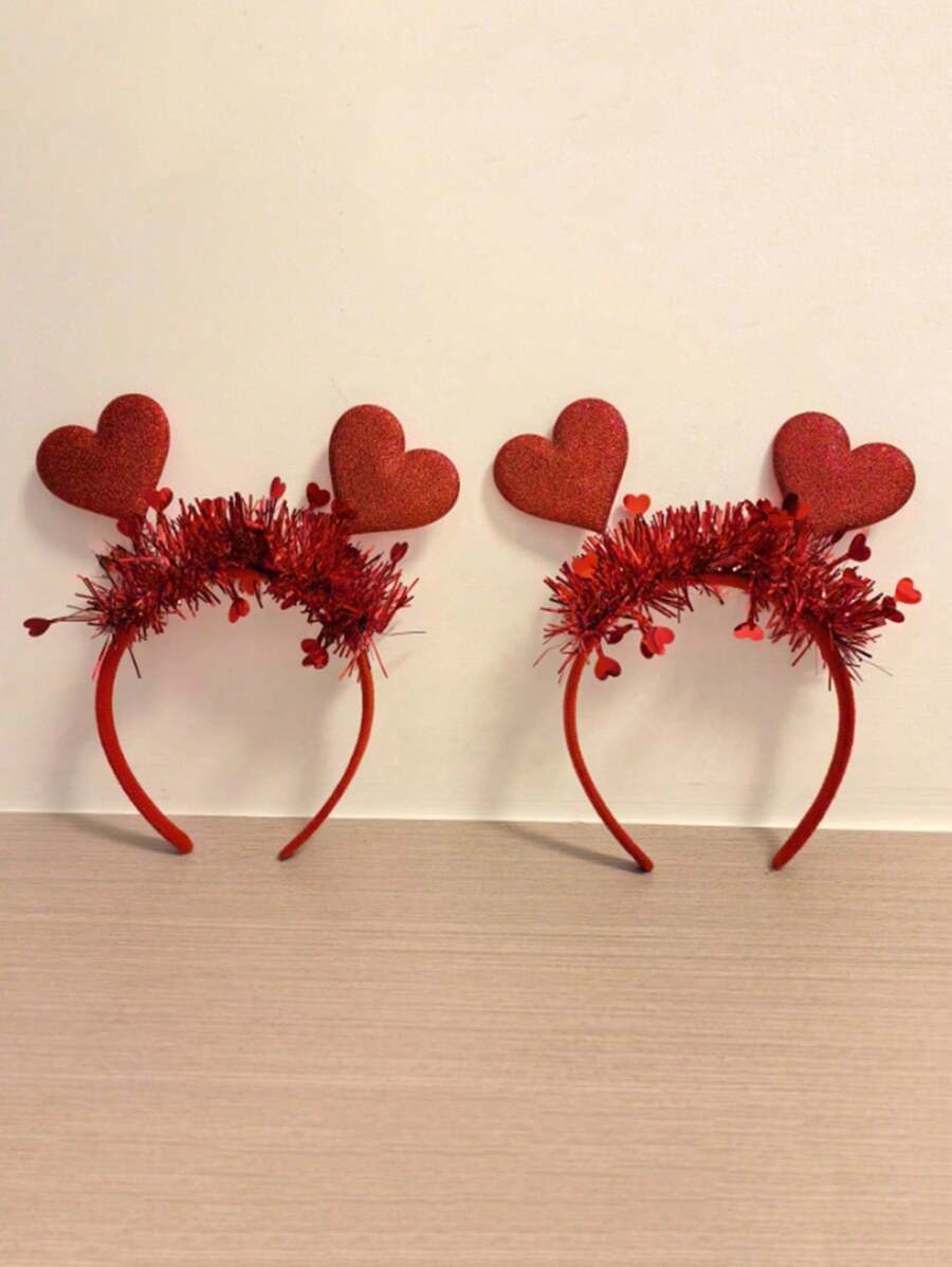 1 pezzo Fascia per capelli da donna con cuore 3D in paillettes, romantica e bella per San Valentino, matrimoni, feste, accessorio per capelli elegante e alla moda per San Valentino e Ognissanti