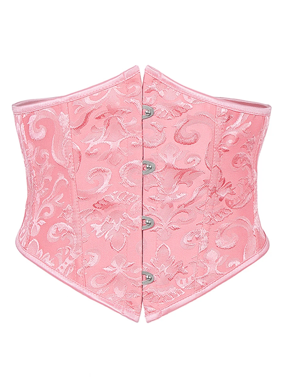 1 pièce Gaine amincissante à baleinage en acier en jacquard pour femmes, ceinture de maintien de la taille. Accessoire de corset pour les dames. Convient pour les tenues country, western, cowboy, cowgirl. Ceinture vintage rose pour robe, gaine amincissante pour affiner la taille et contrôler le ventre