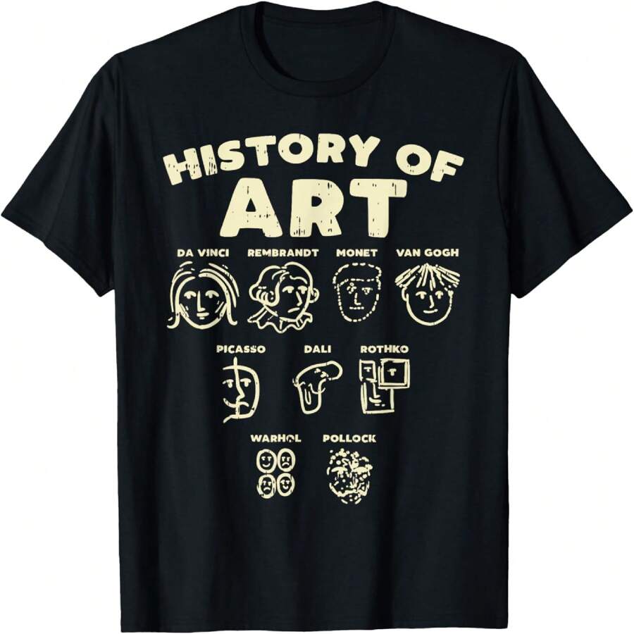History Of Art Funny Famous Artists Meme Joke Painter Gift T-Shirt