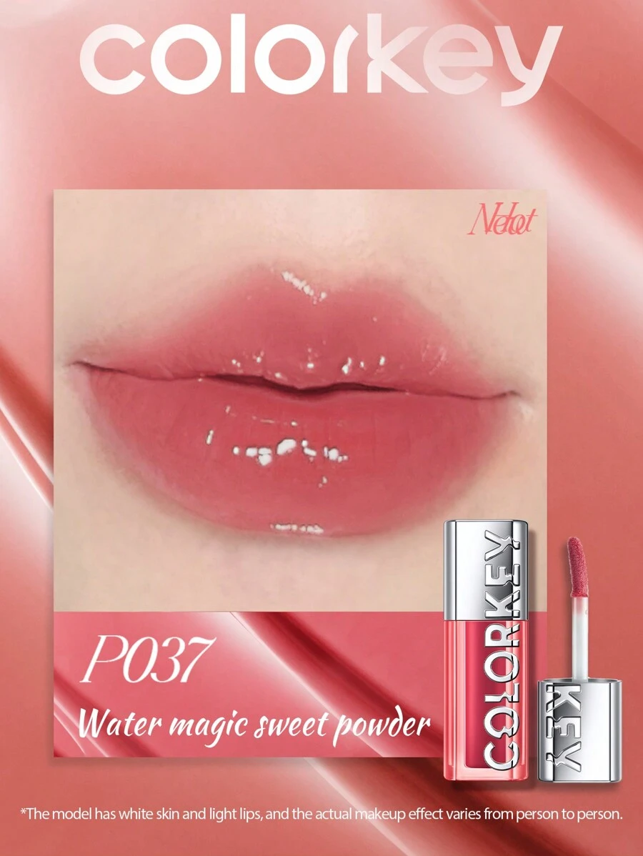 COLORKEY Colorkey Wavy Water Plump Lip Essence Lip Gloss Lip Oil, Bare Reflection Mirror Finish Lip Tint Lipstick, 3ml