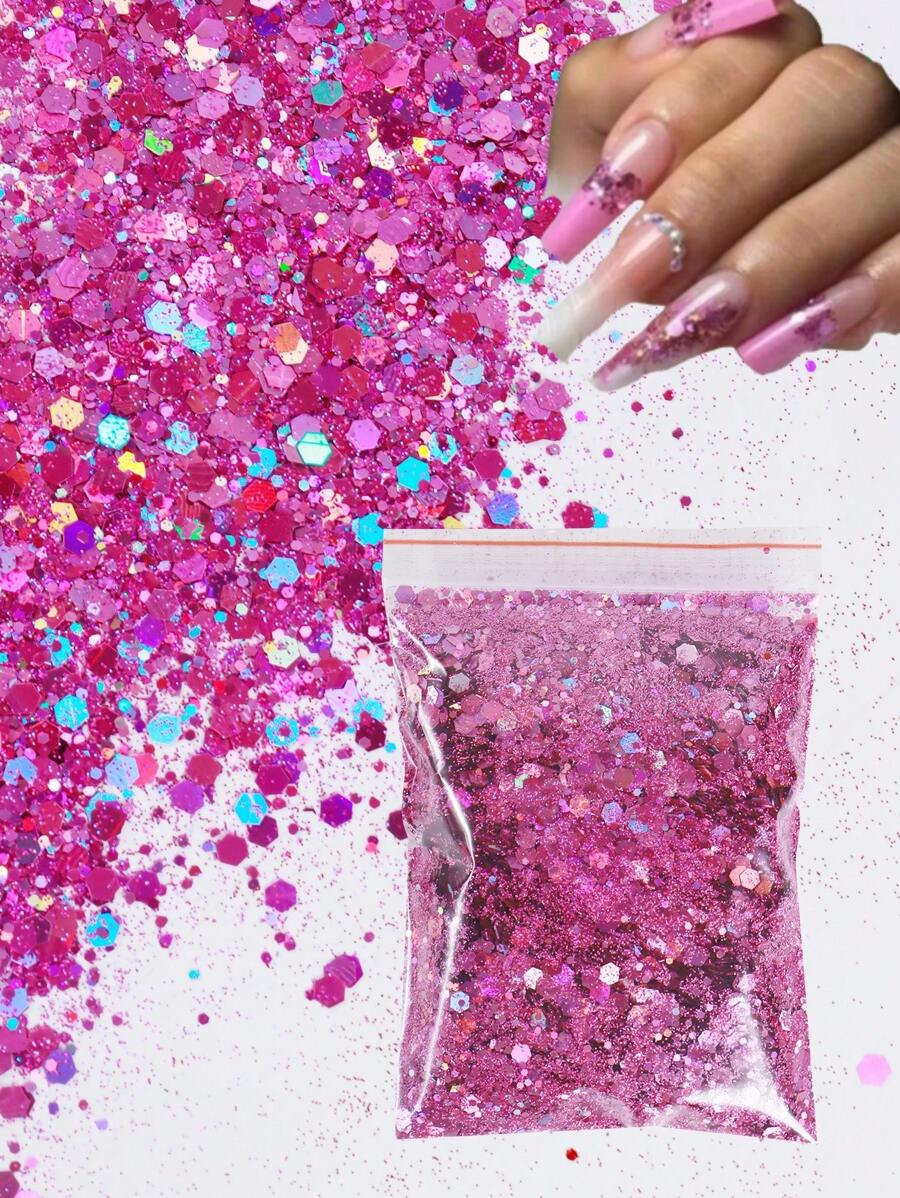 1 Packung 10G Y2K ästhetischer, holografischer Glitzer mit Sechseckpailletten, mehrfarbige DIY Nail Art Dekoration, Nageldekoration, Nagelschmuck, Nagelzubehör