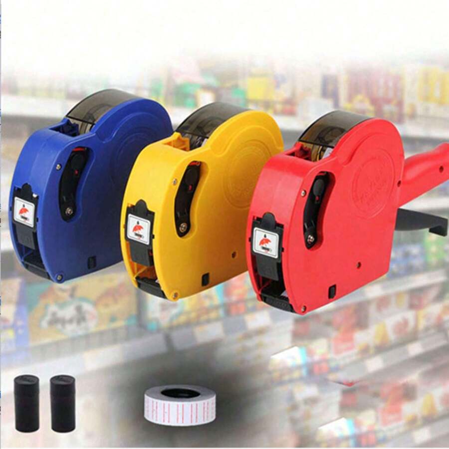 1 pieza Máquina de etiquetado de precios manual, etiquetadora de precios de supermercado, pistola para etiquetas de precio, colores y estilos surtidos, sin papel incluido