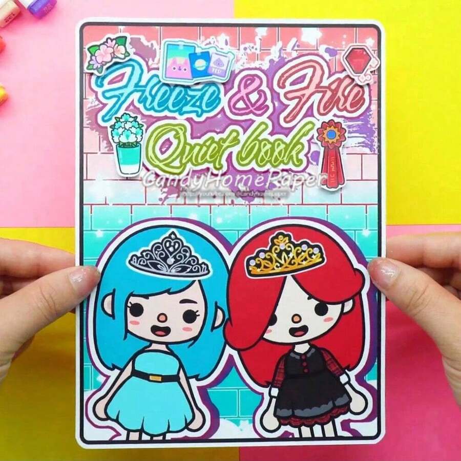 Toca Life Frozen Girls' Friend Book DIY Craft Making Kit, Need Handcrafting Cutting