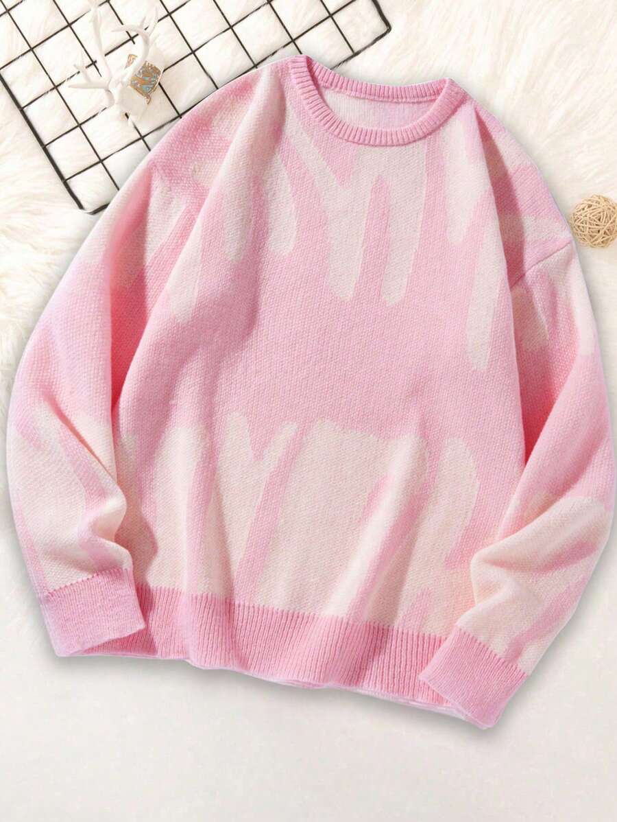 1 bucată Pulover din tricot, în stil retro, vintage, mozaic, pentru adolescenți, toamnă/iarnă