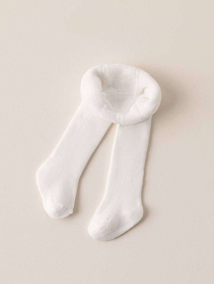 1 Pair Children's Warm & Breathable Tights - Thick Soft Terry Cloth, Stretchy Fitted, Autumn/Winter