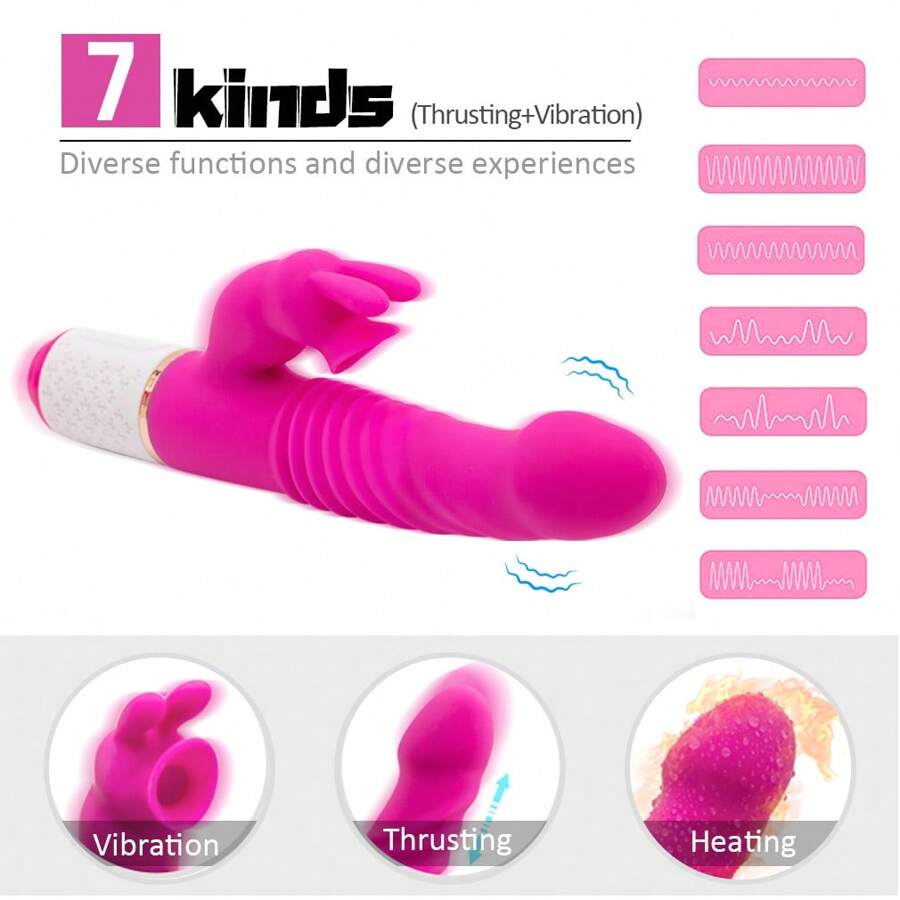 Thrusting Dildo Sucking Rabbit Vibrators For Women, G Spot/Anal Vibrator 10 Thrusting Vibrating And 3 Sucking Modes 3 In 1 Adult Sex Toys Rechargeable Massagers Tools For Personal Full Body Relaxation With 7 Vibrating Modes Rabbit Vibrator Clitoris Sucker Vibrator Thrusting Vibrator For Women Pleasure Sex Thrusting Dildo Women Silicone Waterproof Vibrator For Women Couples