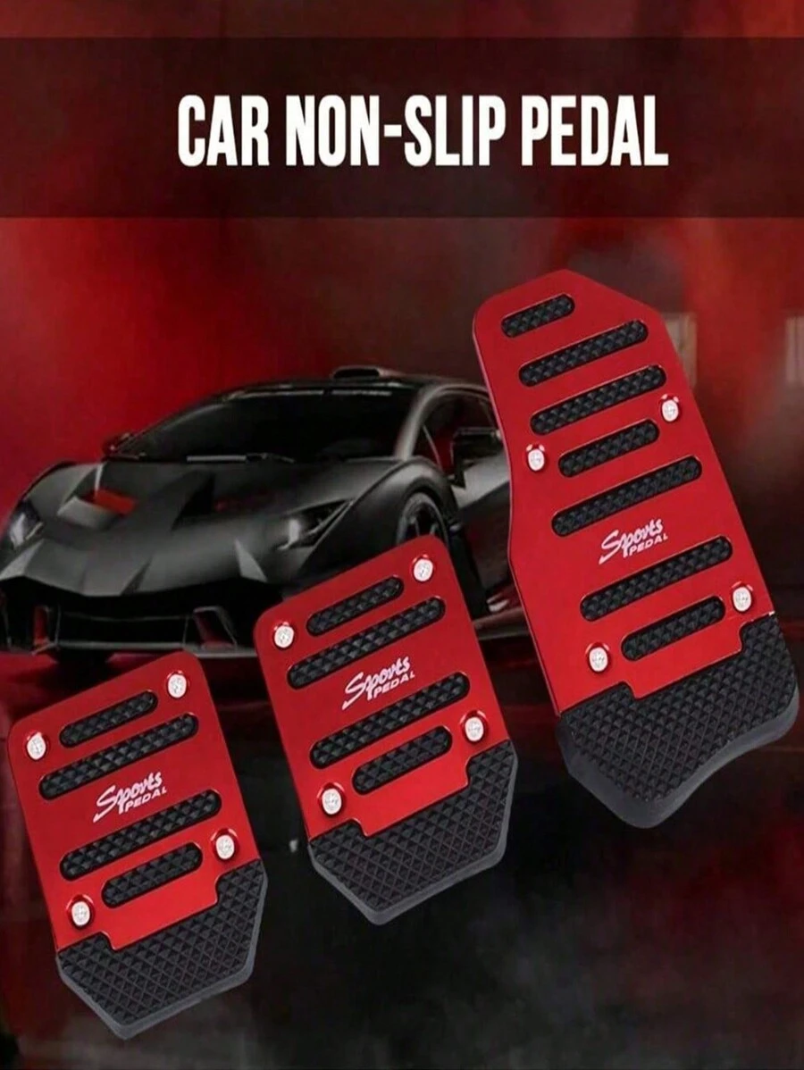 3pcs/Set, Car Non-Slip Pedal, Accelerator Brake Clutch Pedal, Car Striped Pedal, Decorative Panel, Car Interior Supplies, Car Accessories Accessories For Car Car Interior Accessories Set
