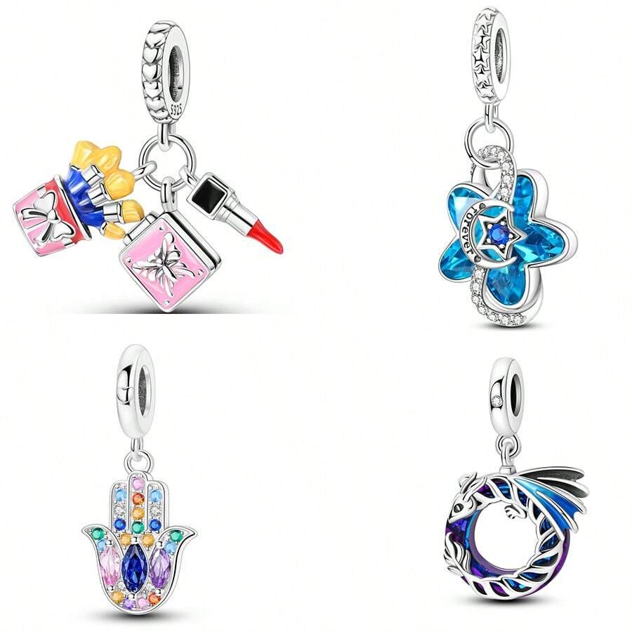 Cuentas amuleto de animal plateadas en plata de ley 925 para pulseras DIY, regalo elegante y de moda para el cumpleaños de la mujer, superventas