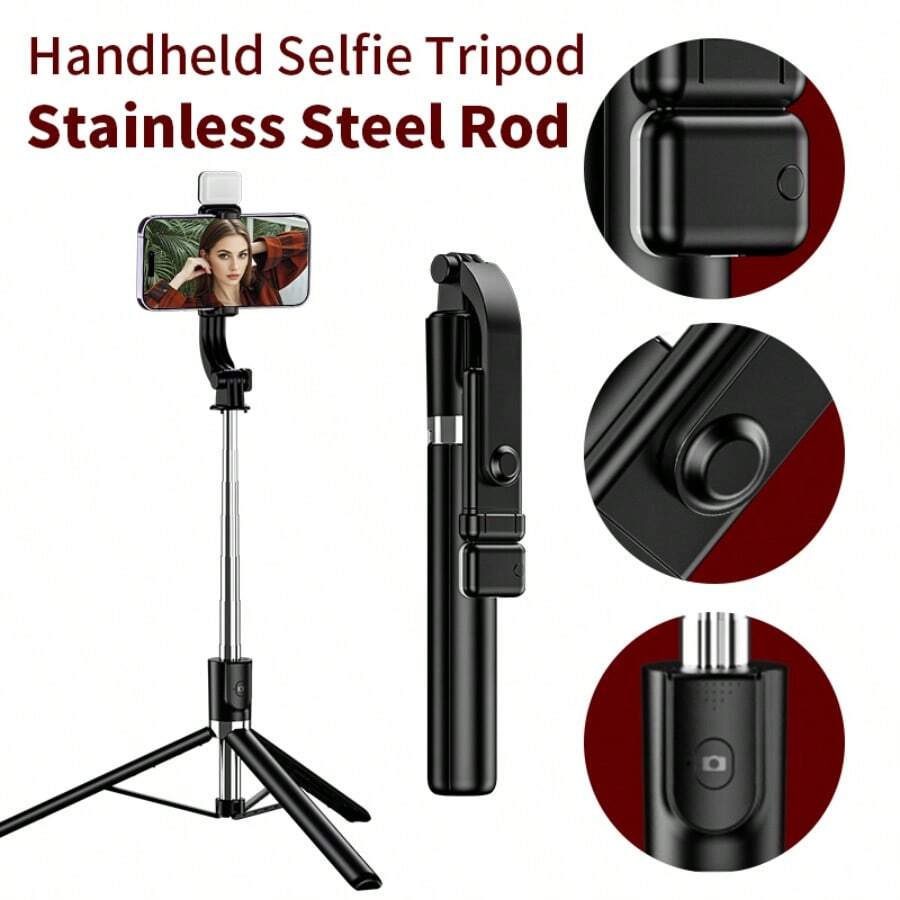 Wireless Phone Selfie Stick Multifunctional Live Broadcast Fill Light Shooting Foldable Integrated Three Legged Phone Holder