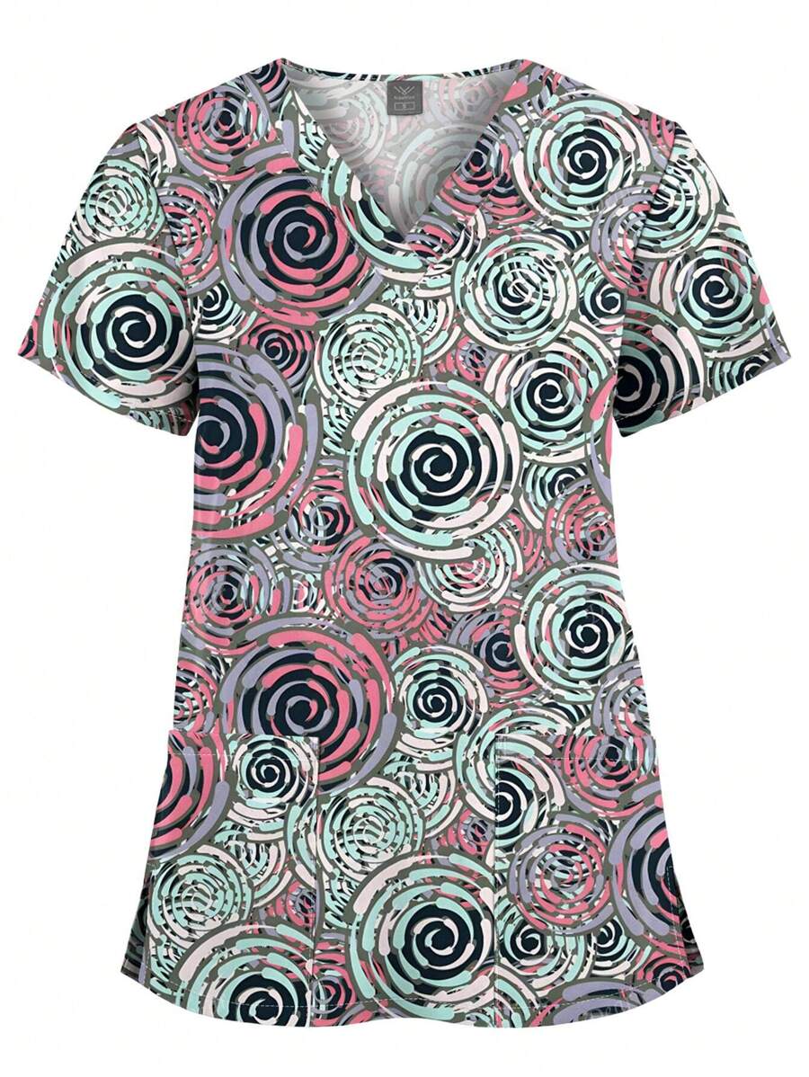Maglietta da donna per infermiere, di alta qualità, con stampe, accessori, uniforme da dottore, maglietta da infermiera per l'ospedale, top da estetista