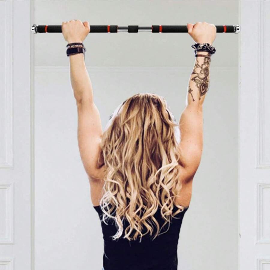 Barre de traction avec poignées, longueur réglable 80-130 cm, outil parfait pour pratiquer les tractions à la maison