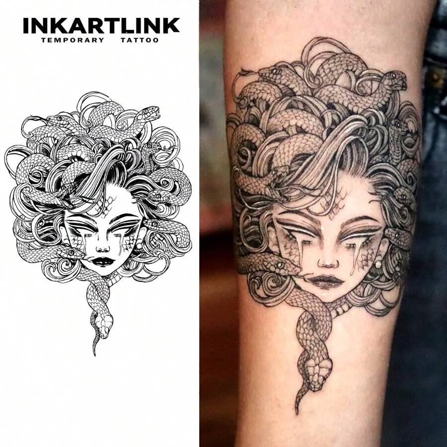INKARTLINK INKARTLINK Rewolucyjna technologia tatuażu - półtrwały tatuaż, realistyczny tatuaż meduzy, tatuaż ruchomy, tymczasowy tatuaż, wodoodporny, autentyczny wygląd tatuażu, tatuaż niszowy, tatuaż soku owocowego, tatuaż roślinny