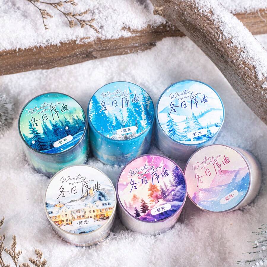 have a good day 1 Roll 2M Winter Theme Washi Tape, Retro Creative Aesthetic Stickers, DIY Decorative Collage Craft Supplies, Holiday Gift, Personalized Scrapbooking School Stationery