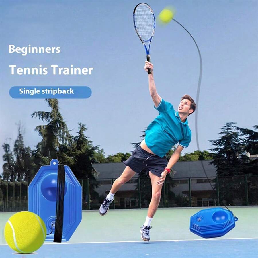 Allenatore da tennis per principianti, corda elastica per allenamento tennis singolo ad alta elasticità, adatto per pratica, partite, massaggio, animali domestici